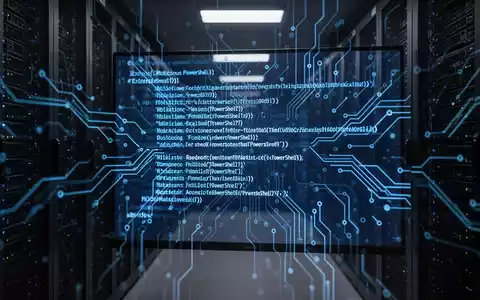 Dunkler Computerbildschirm mit komplexem Code, symbolisiert Cyberbedrohung und digitale Spionage. - Foto: über boerse-global.de