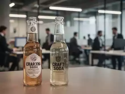 Eine Glasflasche Limonade in einem modernen Büro als Symbol für betriebliche Strukturen und Unternehmenskultur. - Foto: über boerse-global.de