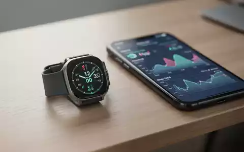Smartwatch und Smartphone zeigen Gesundheitsdaten auf einem sauberen Schreibtisch, symbolisieren digitale Gesundheitsdaten-Synchronisation. - Foto: über boerse-global.de