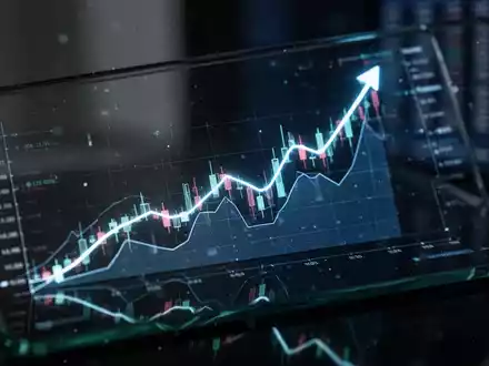 Ein nach oben gerichteter digitaler Aktienkurs-Chart auf einem dunklen, modernen Bildschirm. - Foto: über boerse-global.de
