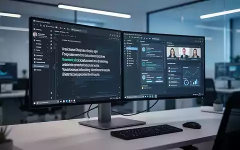 Ein moderner Arbeitsplatz mit zwei Monitoren, die gestochen scharfe Software-Benutzeroberflächen zeigen. - Foto: über boerse-global.de