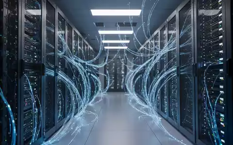 Modernes Rechenzentrum mit leuchtenden Server-Racks und Glasfaserkabeln als Symbol für Quantentechnologie und Engineering. - Foto: über boerse-global.de