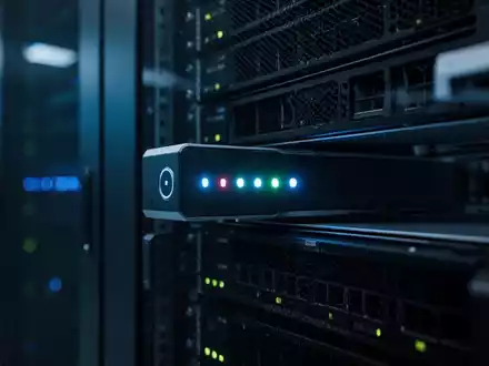 Nahaufnahme leuchtender Server-Hardware-Lichter in einem Rechenzentrum, die die Veröffentlichung des NetBSD-11-Betriebssystems repräsentiert. - Foto: über boerse-global.de