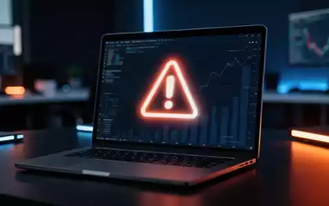 Ein verschwommener Warnhinweis auf einem Laptop-Bildschirm, der vor Cyberbetrug und Phishing-Gefahren warnt. - Foto: über boerse-global.de