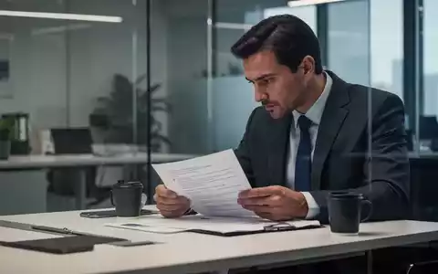 Eine Person im Büro betrachtet ein Dokument auf einem modernen Schreibtisch, symbolisch für arbeitsrechtliche Prüfungen. - Foto: über boerse-global.de