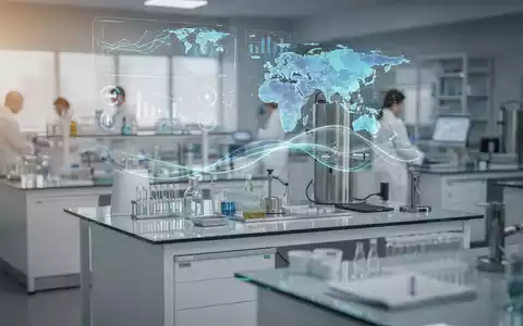 Moderne pharmazeutische Laborumgebung mit digitalen Datenvisualisierungen zum Kundenwachstum. - Foto: über boerse-global.de