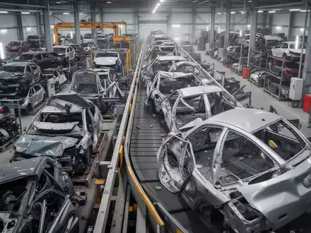 Sortierte Fahrzeugteile und recycelte Materialien in einer modernen Industrieanlage zur automobilen Kreislaufwirtschaft. - Foto: über boerse-global.de