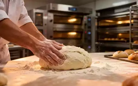 Ein Bäcker bei der Arbeit in einer modernen Backstube im warmen Morgenlicht. - Foto: über boerse-global.de