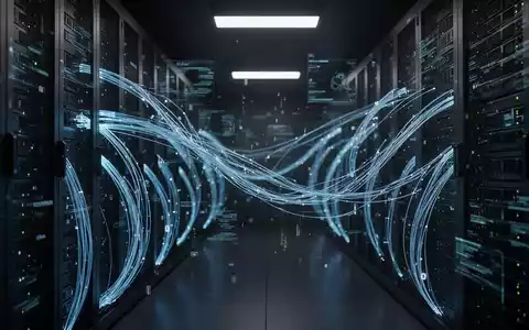 Digitale Datenströme und Glasfaserkabel in einem Serverraum als Symbol für die Fragmentierung von Cyber-Bedrohungen. - Foto: über boerse-global.de