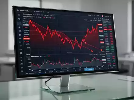 Rote Börsenkurse auf einem Monitor als Symbol für den Quartalsverlust von Neptune Digital - Foto: über boerse-global.de