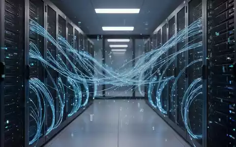 Moderne Serverräume mit leuchtenden Glasfaserkabeln und digitalen Datenströmen als Symbol für KI und Big Data. - Foto: über boerse-global.de