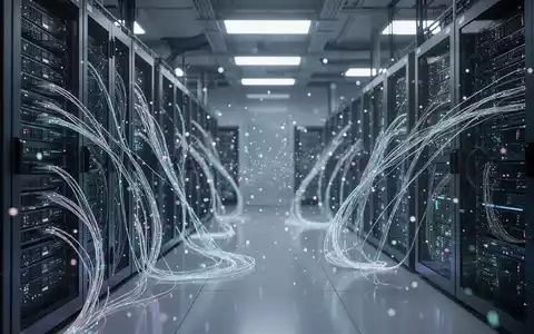 High-tech Quantencomputer-Labor mit leuchtenden Server-Racks und Glasfaserkabeln. - Foto: über boerse-global.de