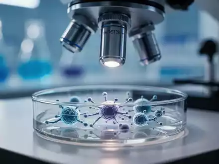 Mikroskopische Aufnahme von Krebszellen in einem modernen Labor, die den Forschungsprozess zur Metastasenhemmung symbolisiert. - Foto: über boerse-global.de