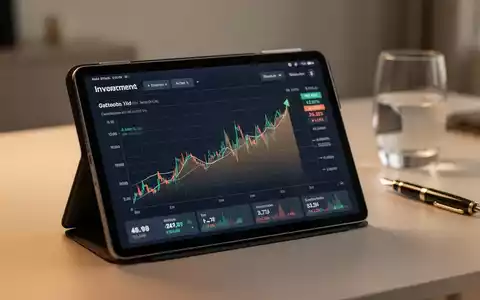 Ein modernes Tablet zeigt ein digitales Wertpapierdepot mit steigenden Finanzkurven in einer professionellen Büroumgebung. - Foto: über boerse-global.de
