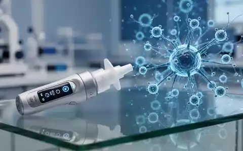 Ein medizinisches Nasenspray neben einer abstrakten Darstellung von neuronalen Netzwerken in einem Labor. - Foto: über boerse-global.de