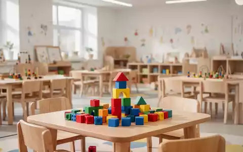 Heller, moderner Innenraum einer Kindertagesstätte mit Spielzeug und Lernmaterialien in einer professionellen Umgebung. - Foto: über boerse-global.de