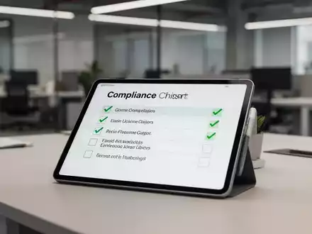 Digitale Checkliste für betriebliche Gesundheitsuntersuchungen auf einem Tablet in einem modernen Büro. - Foto: über boerse-global.de