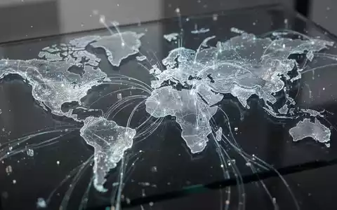 Abstrakte digitale Netzwerkverbindungen zwischen Europa und den USA auf einer dunklen Glasoberfläche. - Foto: über boerse-global.de