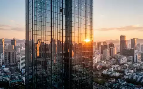 Moderne Glaswolkenkratzer vor einer südkoreanischen Stadtkulisse bei Sonnenuntergang. - Foto: über boerse-global.de