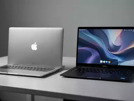 Ein MacBook Neo und ein Dell XPS 13 Laptop nebeneinander auf einem Schreibtisch für einen Leistungsvergleich. - Foto: über boerse-global.de