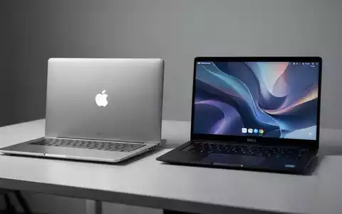 Ein MacBook Neo und ein Dell XPS 13 Laptop nebeneinander auf einem Schreibtisch für einen Leistungsvergleich. - Foto: über boerse-global.de