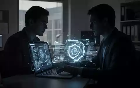 Symbolische Darstellung von digitalem Betrug und gefälschten Stellenanzeigen auf einem Laptop-Bildschirm. - Foto: über boerse-global.de