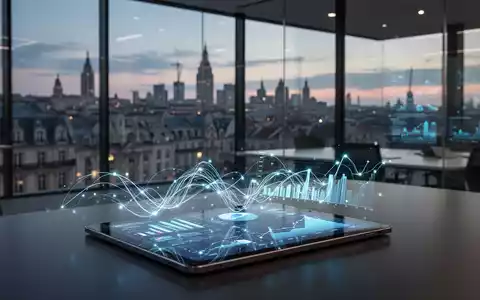 Ein Tablet mit digitalen Zahlungsdaten-Diagrammen in einem modernen Büro mit Blick auf die Stadtsilhouette. - Foto: über boerse-global.de