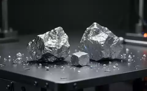 Nahaufnahme von Gallium- und Niob-Metallproben auf einem industriellen Schreibtisch. - Foto: über boerse-global.de