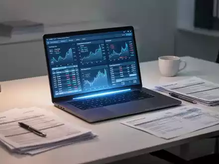 Moderner Büroarbeitsplatz mit Laptop und digitalen Finanzunterlagen für die elektronische Rechnungsstellung. - Foto: über boerse-global.de