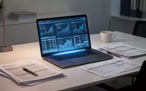 Moderner Büroarbeitsplatz mit Laptop und digitalen Finanzunterlagen für die elektronische Rechnungsstellung. - Foto: über boerse-global.de