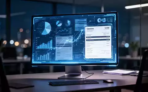 Digitales Interface mit Finanzdaten und elektronischen Rechnungsstrukturen auf einem modernen Büro-Bildschirm. - Foto: über boerse-global.de