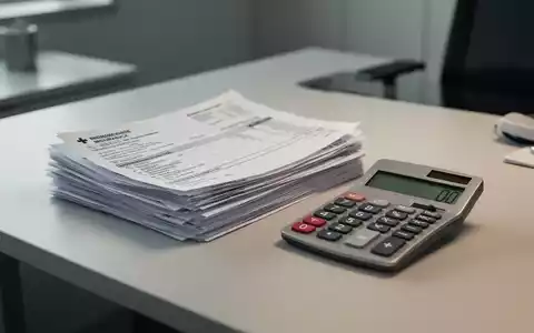 Medizinische Rechnungen und ein Taschenrechner auf einem Schreibtisch als Symbol für steigende Kosten in der Krankenversicherung. - Foto: über boerse-global.de