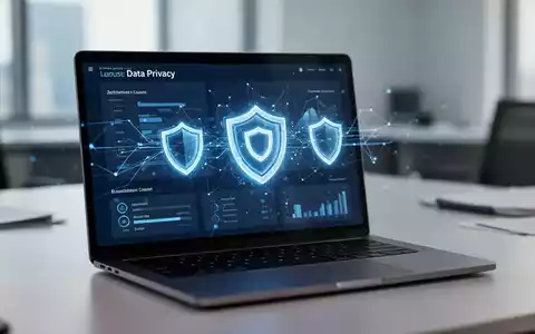 Ein digitales Sicherheits-Dashboard auf einem Laptop-Bildschirm, das den kalifornischen Datenschutzdienst für Datenmakler darstellt. - Foto: über boerse-global.de