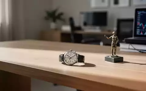 Ein minimalistischer Schreibtisch mit einer Armbanduhr und einer Skulptur als Symbol für den Verkauf privater Wertgegenstände. - Foto: über boerse-global.de