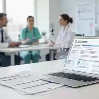 Ein modernes Büro mit Gesundheitsunterlagen und medizinischem Hintergrund, das die Verwaltung von Krankenkassen symbolisiert. - Foto: über boerse-global.de