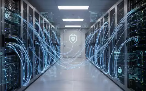 Moderne Serveranlage mit digitaler Datenvisualisierung als Symbol für IT-Sicherheit und EU-Cybersecurity-Richtlinien. - Foto: über boerse-global.de