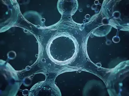 Abstrakte wissenschaftliche Darstellung einer Zellmembranpore in einer medizinischen Forschungsumgebung. - Foto: über boerse-global.de
