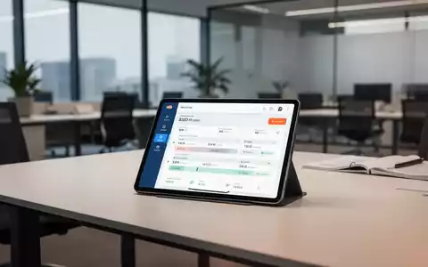 Digitales Tablet zur Arbeitszeiterfassung auf einem modernen Büroschreibtisch. - Foto: über boerse-global.de