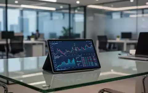 Digitales Tablet mit Finanzdaten auf einem modernen Bürotisch in einer professionellen Arbeitsumgebung. - Foto: über boerse-global.de
