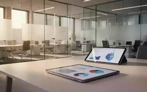 Modernes, minimalistisches Bürointerieur mit digitaler Datenvisualisierung auf einem Tablet, das die deutsche Verwaltungsreform repräsentiert. - Foto: über boerse-global.de