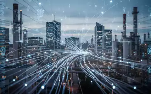 Moderne Stadtsilhouette mit abstrakten digitalen Datenüberlagerungen, die Deutschlands Digitalisierung und Infrastruktur repräsentieren. - Foto: über boerse-global.de