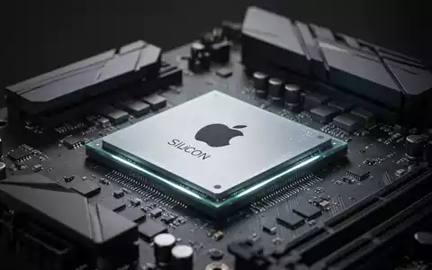 Nahaufnahme eines modernen Computerprozessorchips auf einem Mainboard, symbolisiert den Übergang zu Apple-Silicon-Hardware. - Foto: über boerse-global.de