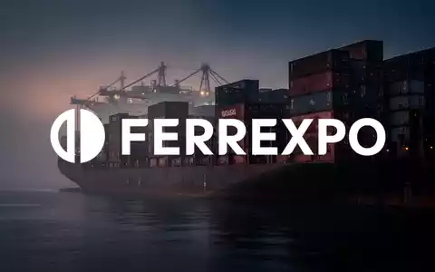 Industrieller Frachthafen bei Dämmerung mit gestapelten Containern und nebliger Atmosphäre am Meer - Foto: über boerse-global.de