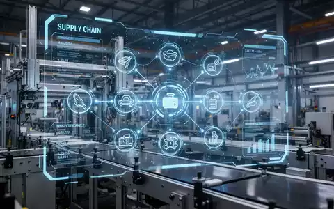 Digitale Benutzeroberfläche zur Visualisierung von Produktdaten und Lieferketten in einem modernen Industrieumfeld. - Foto: über boerse-global.de