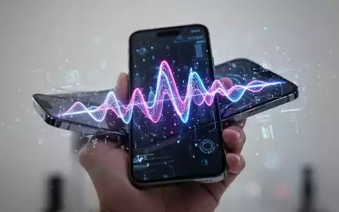 Modernes Smartphone-Display mit schlankem sprachgesteuertem KI-Interface und digitaler Wellenform. - Foto: über boerse-global.de