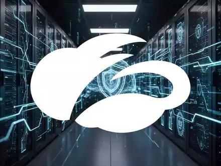 Abstrakte Darstellung von Cybersicherheit und KI-Netzwerken in einem hochmodernen Rechenzentrum. - Foto: über boerse-global.de