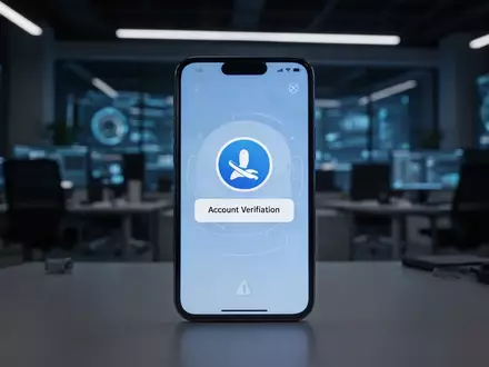 Ein Smartphone-Bildschirm mit einem Benachrichtigungssymbol für eine Kontenüberprüfung in einer modernen Büroumgebung. - Foto: über boerse-global.de