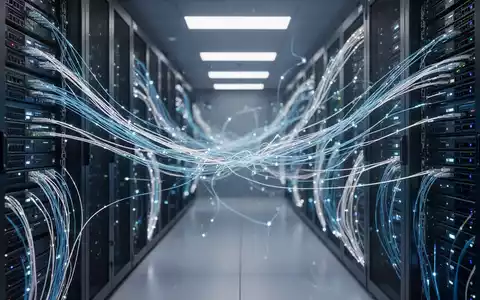 Modernes Rechenzentrum mit leuchtenden Glasfaserkabeln als Symbol für KI-Sicherheit und Cybersicherheit. - Foto: über boerse-global.de