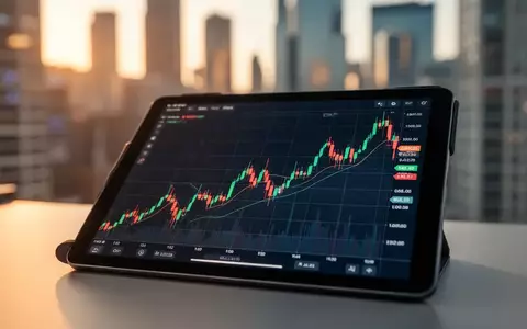 Digitales Tablet mit steigendem Börsengrafen vor verschwommenem Finanzviertel als Symbol für ETF-Ausschüttungen. - Foto: über boerse-global.de