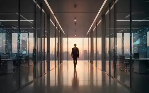 Ein minimalistisches, modernes Bürogebäude in der Abenddämmerung als Symbol für einen strategischen Führungswechsel. - Foto: über boerse-global.de